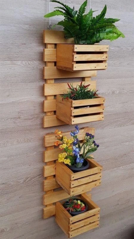 فلاور باکس چوبی دیوار