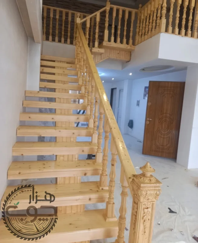 نرده چوبی راه پله