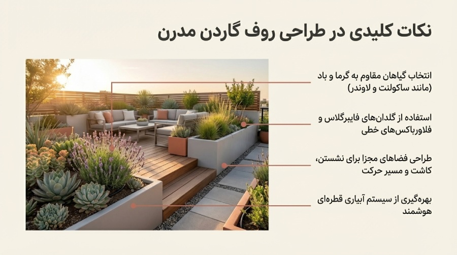 طراحی روف گاردن مدرن